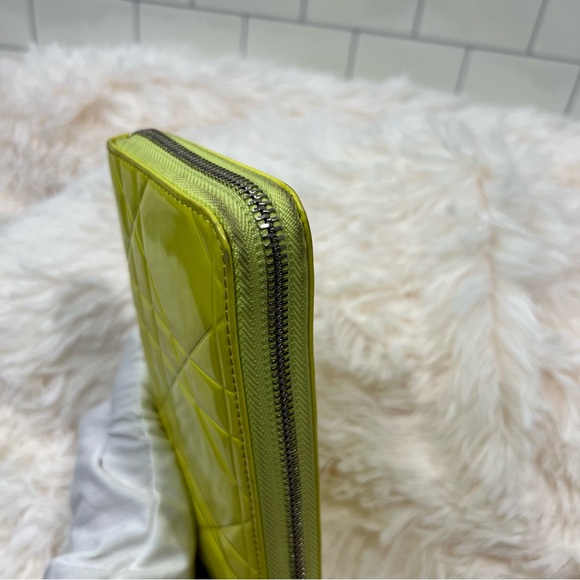 Dior - Yellow Cannage Patent Leather Zip Around Long Wallet - Picture 3 of 11